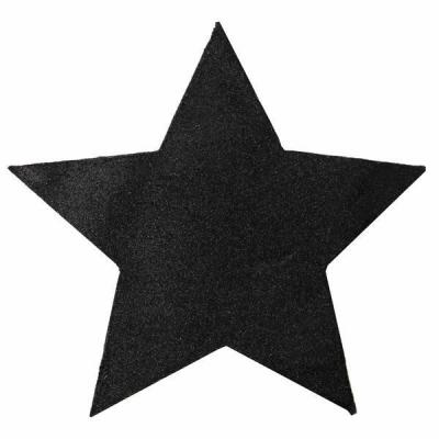 Décoration étoile noire pailletée 15cm (x2) REF/3904