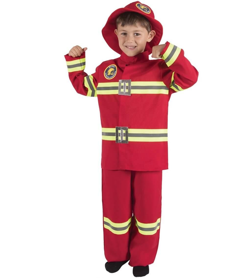 21087 taille 5 6 ans deguisement enfant pompier rouge