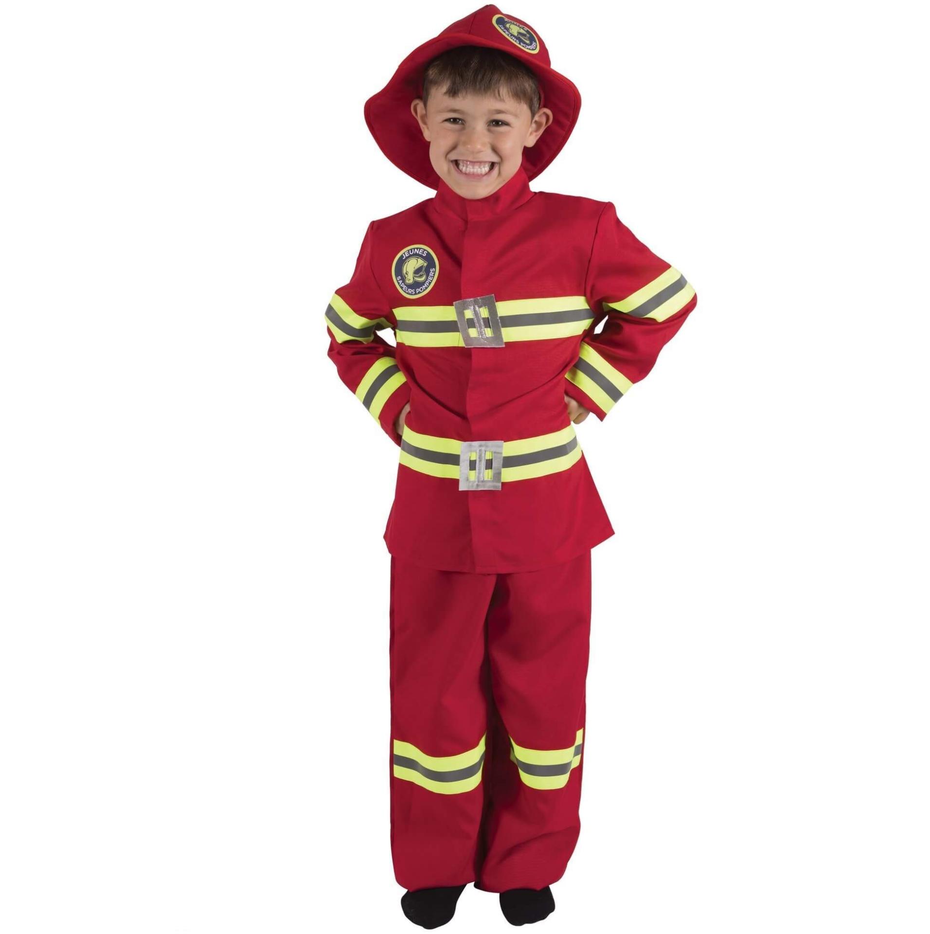 21089 taille 10 12 ans costume deguisement enfant pompier rouge