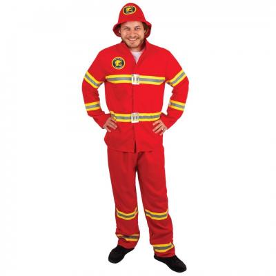 Costume adulte Homme en pompier rouge taille S-M (x1) REF/21098
