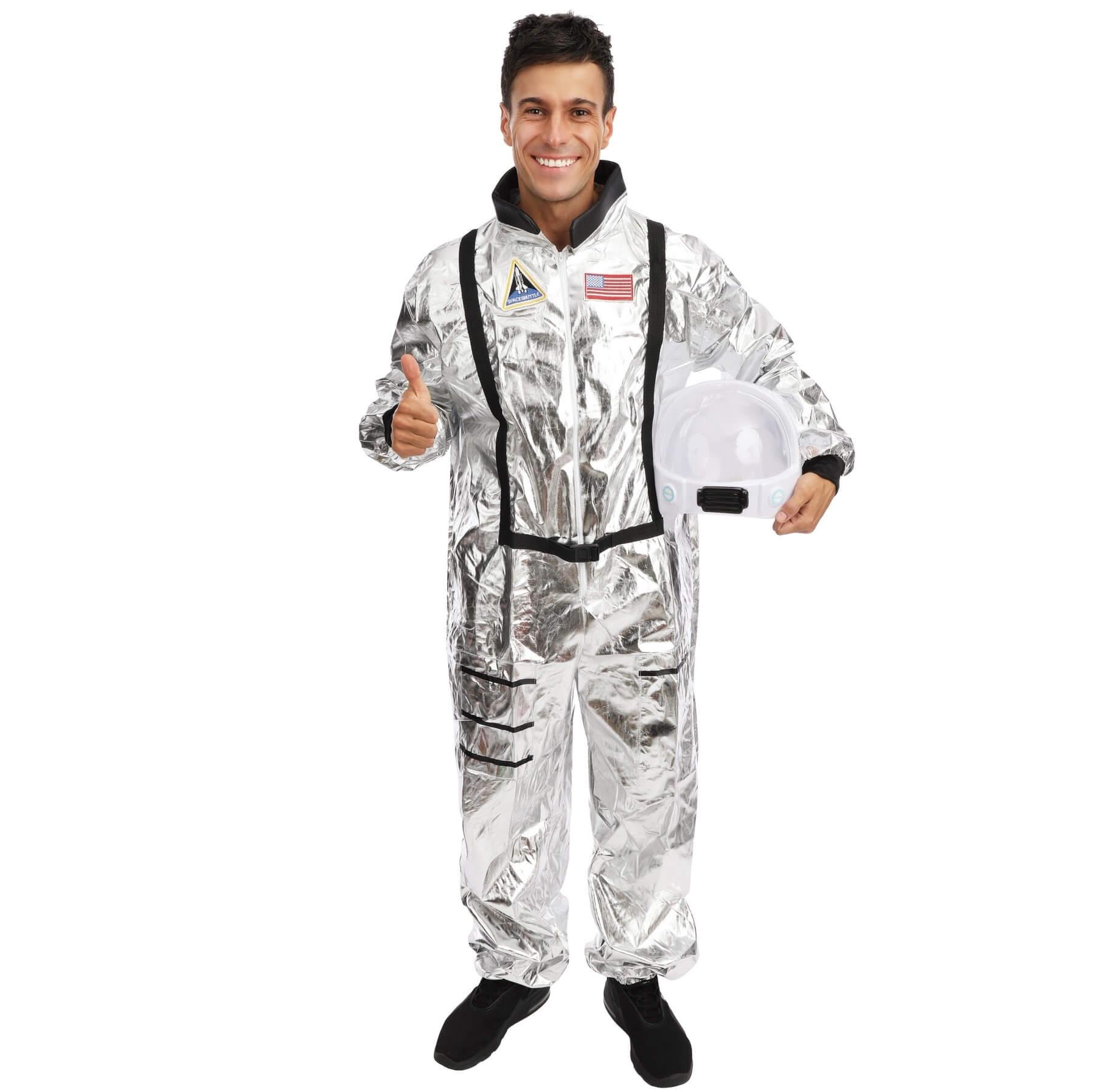 21107 taille l xl costume adulte homme astronaute argent carnaval