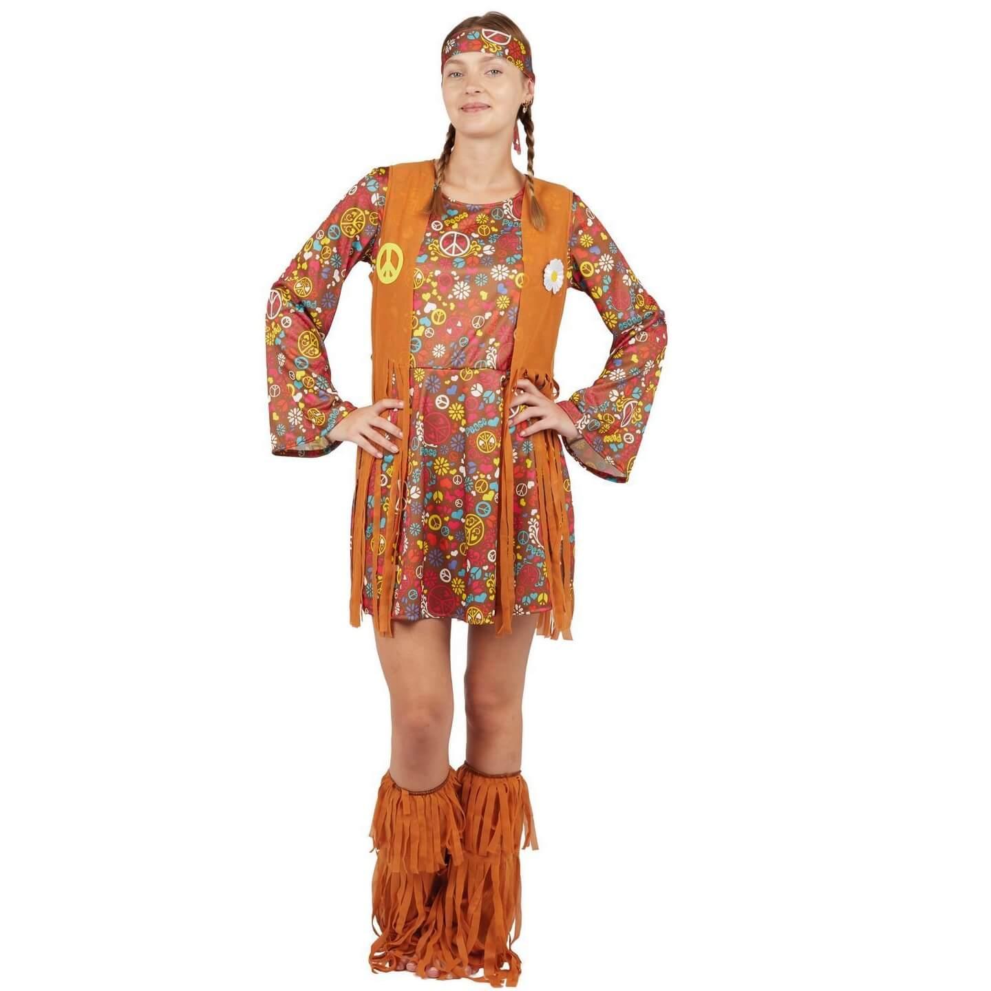 TENUE DE FEMME HIPPIE (Taille unique adulte M)