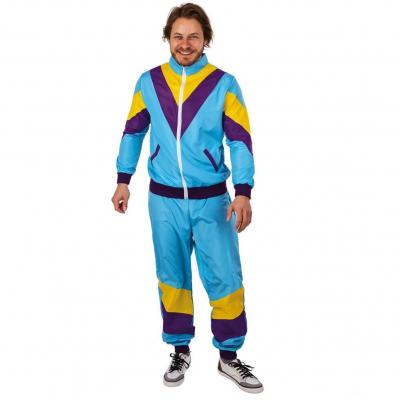 Costume Années 80 en survêtement multicolore L/XL REF/21124 (Déguisement adulte homme)