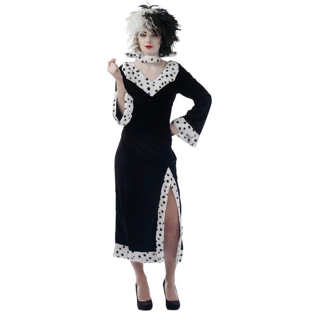 21139 taille l xl costume adulte femme cruelle noir et blanc