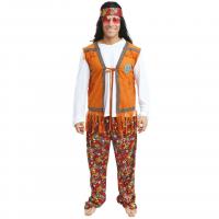 21158 taille s m costume deguisement hippie homme multicolore