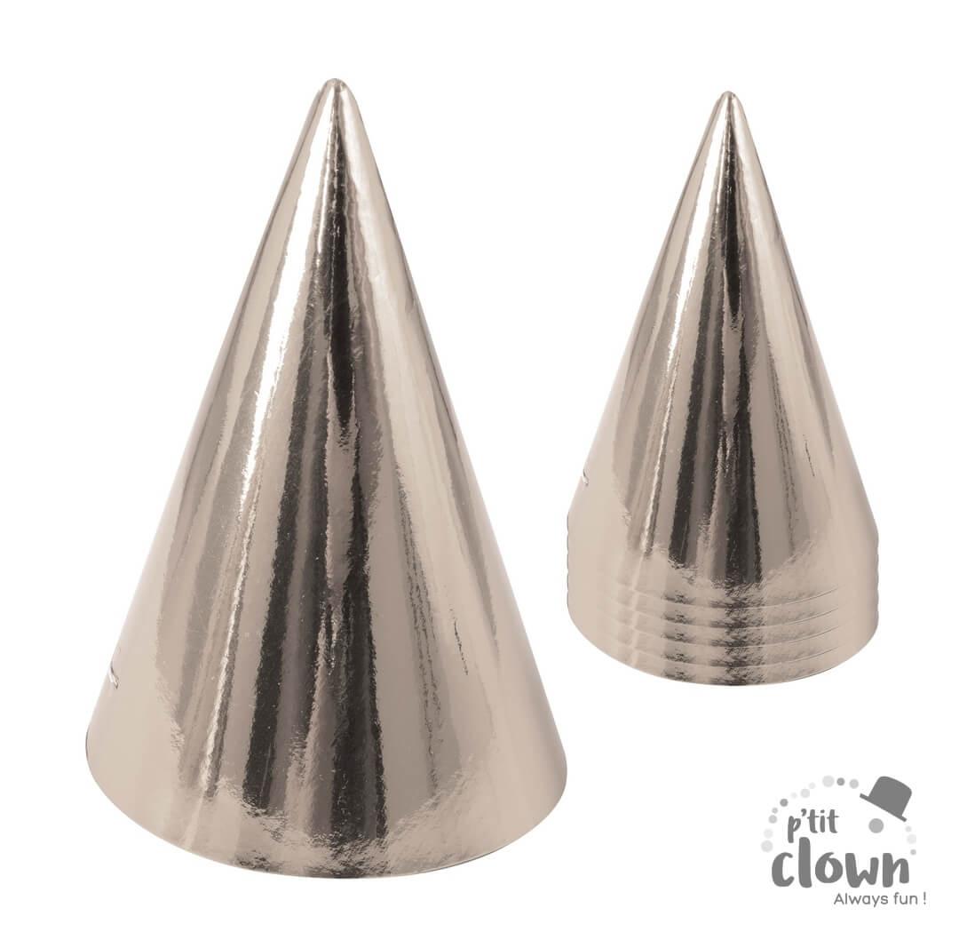 21800 article de fete d ambiance chapeau pointu carton argent metallique