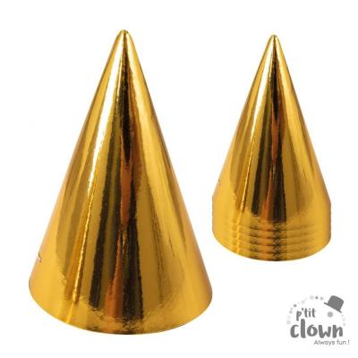 21801 article de fete d ambiance chapeau pointu carton dore or metallique