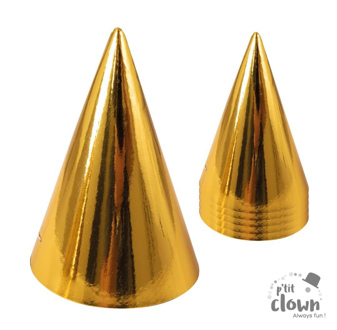 21801 article de fete d ambiance chapeau pointu carton dore or metallique