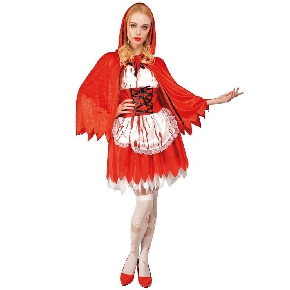 Déguisement zombie chaperon rouge fille Halloween, Taille 10 Ã 12 ans