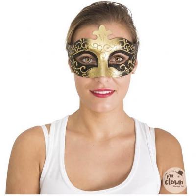 22025 accessoire de deguisement loup venitien noir dore or