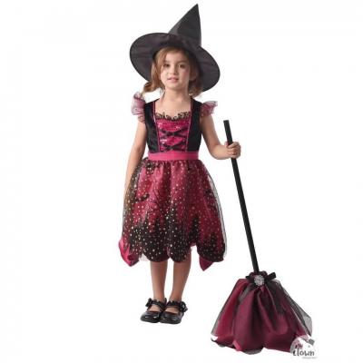 22051 age 1an 2ans costume enfant halloween sorciere rose et noire