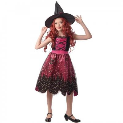 22055 age 10ans 12ans costume enfant halloween sorciere rose et noire