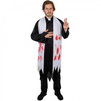 Costume prêtre sanglant en taille S/M REF/22129 (Déguisement Halloween adulte homme)