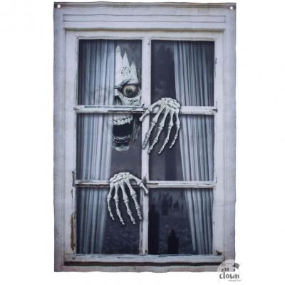 1 Décoration fenêtre d'Halloween avec squelette 80 x 120cm REF/22213