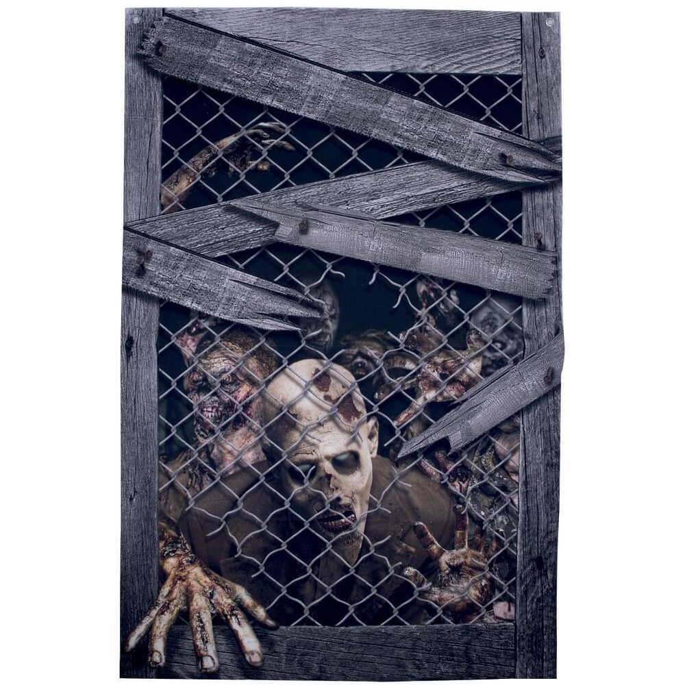 22214 decoration fenetre halloween zombie