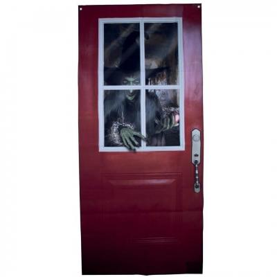 22216 decoration de porte halloween sorciere en toile