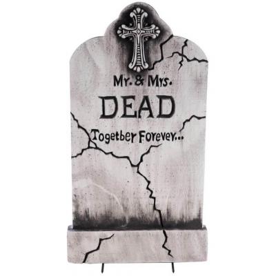 22258 decoration halloween pierre tombale mr et mrs dead