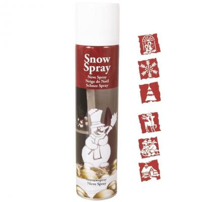 22260 decoration fenetre noel bombe de neige artificielle blanche en spray