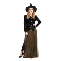 22281 magasin pas de calais costume femme adulte halloween sorciere verte et noire