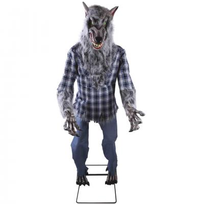 22336 decoration halloween loup garon geant 180cm sonore lumineux anime