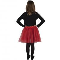 223653 accessoire deguisement noel tutu rouge avec pompons enfant