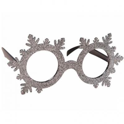 1 Paire de lunettes de Noël avec décoration argenté en flocons REF/22370