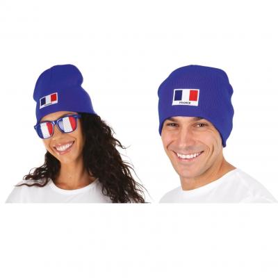 Bonnet adulte France avec drapeau tricolore: bleu, blanc et rouge (x1) REF/22383