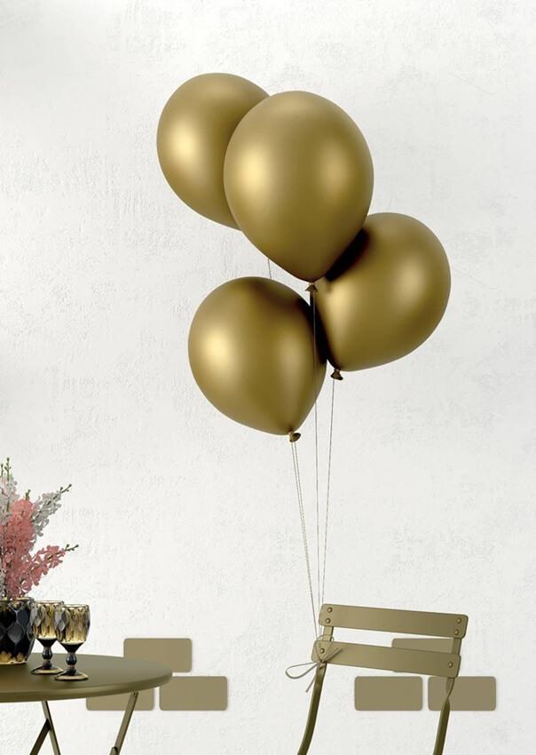 22434 decoration ballon opaque latex diamant chrome dore or