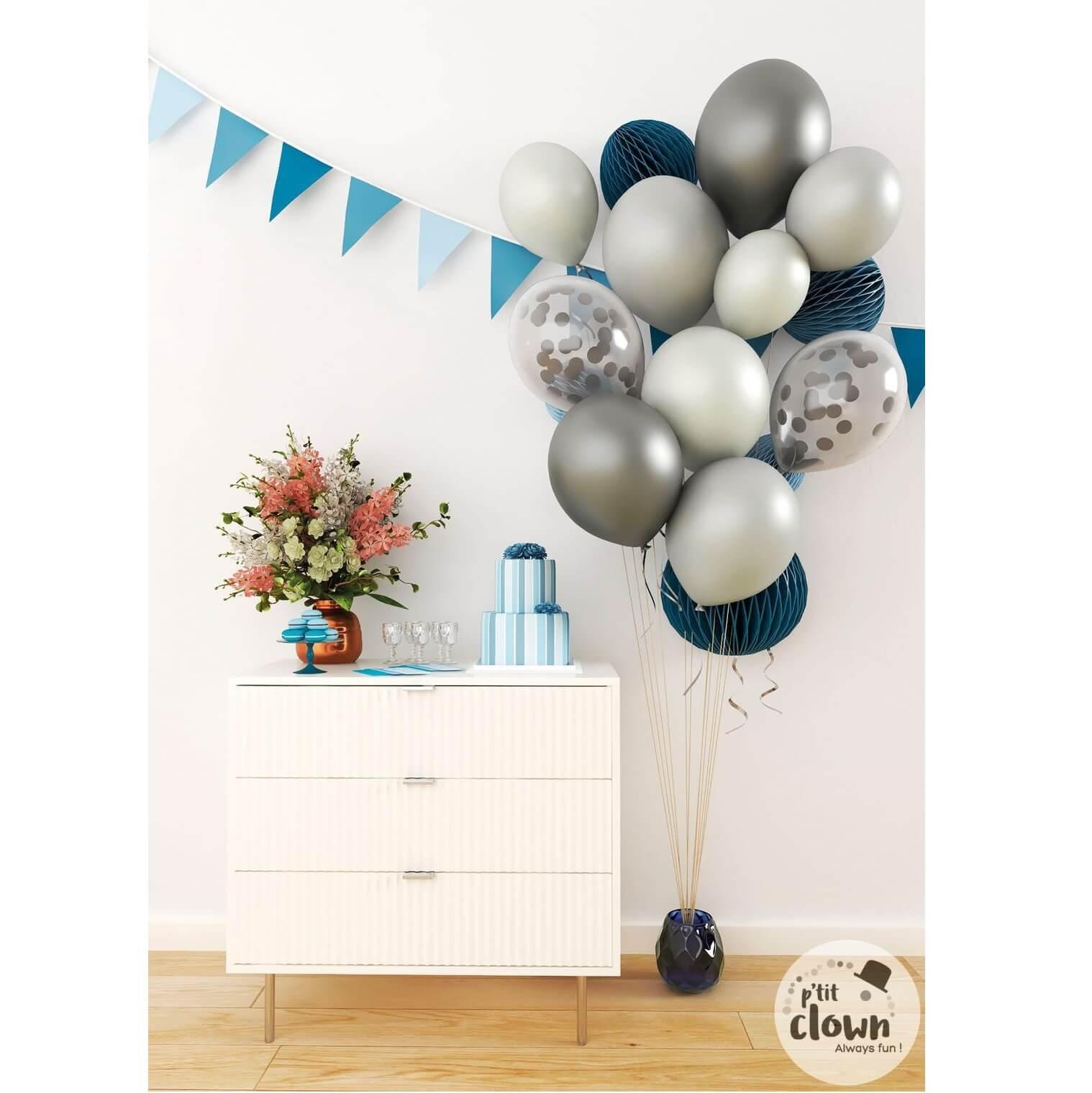 22452 decoration ballon latex nuance argent