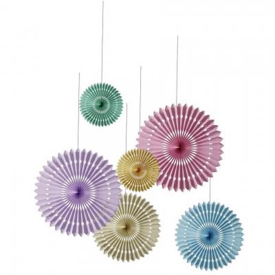 22649 suspension rosace pastel multicolore en papier
