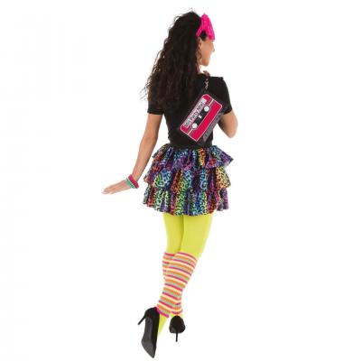 22659 kit d accessoire de deguisement annees 80 disco fluo adulte