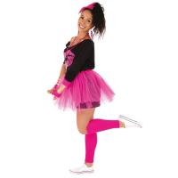 22662 accessoire deguisement tutu rose fluo annee 80 disco