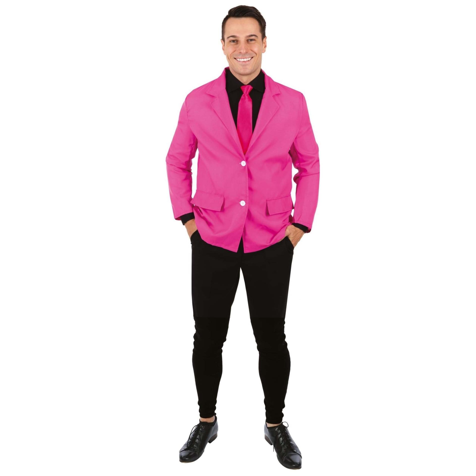 Veste de costume rose fluo REF/22664 (Accessoire déguisement)