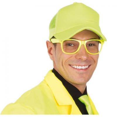 1 Casquette jaune fluo REF/22670 (Accessoire de déguisement)