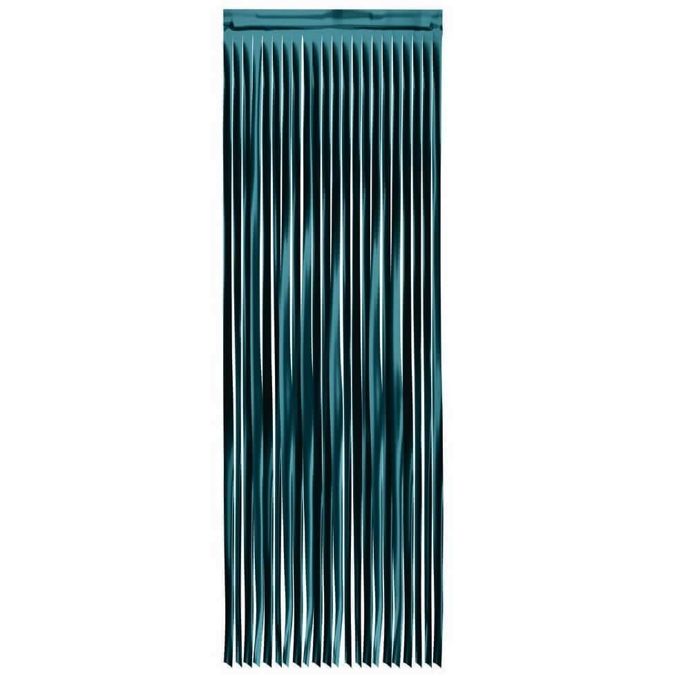 22751 decoration de porte rideau lame bleu petrole matte