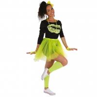 22763 costume femme annees 80 disco jaune fluo