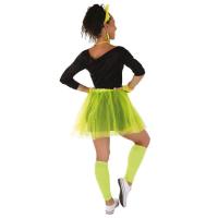 22763 deguisement costume femme annees 80 disco jaune fluo