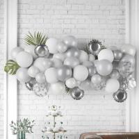 22766 kit decoration ballon nuage argent blanc
