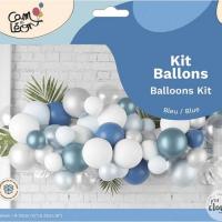 22767 kit decoration ballon nuage bleu argent blanc clair royal