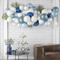 22767 kit decoration de salle ballon nuage bleu argent blanc clair royal