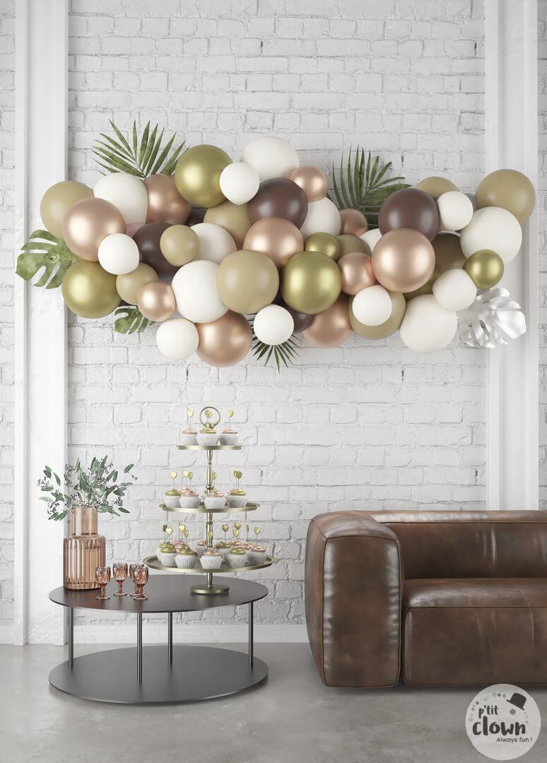 22768 kit decoration de salle ballon nuage rose gold moka vanille amande dore or chocolat