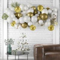 22769 kit decoratio salle ballon latex nuage dore or amande blanc