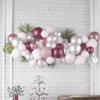22770 kit de decoration ballon nuage rose prune blanc