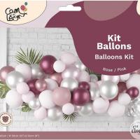 22770 kit decoration ballon nuage rose prune blanc