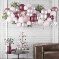 22770 kit decoration ballon nuage rose prune et blanc