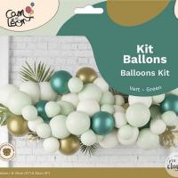 22771 kit decoration ballon nuage vert dore or kiwi ivoire