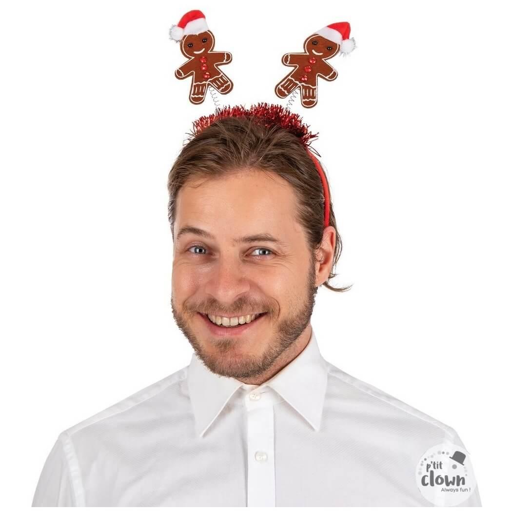 22777 accessoire deguisement noel serre tete bonhomme pain d epices homme