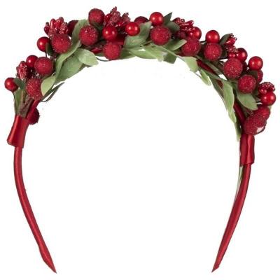 22778 accessoire deguisement serre tete noel baies rouges decoratifs