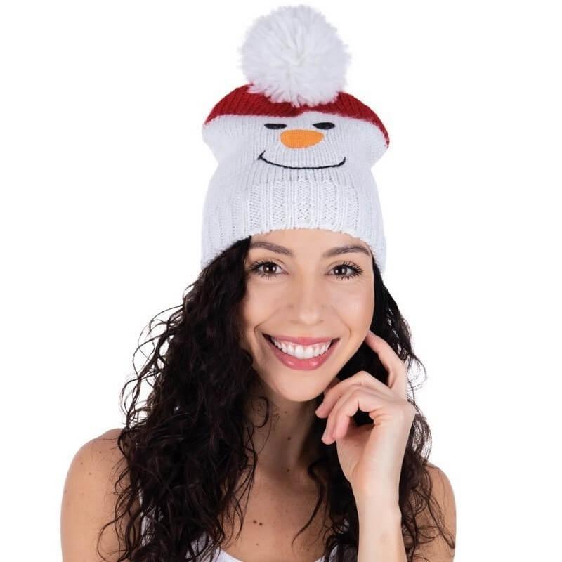 Bonnet Boule de Neige - tricot - femme