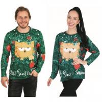 22783 t shirt noel mixte adulte homme femme chat sent le sapin